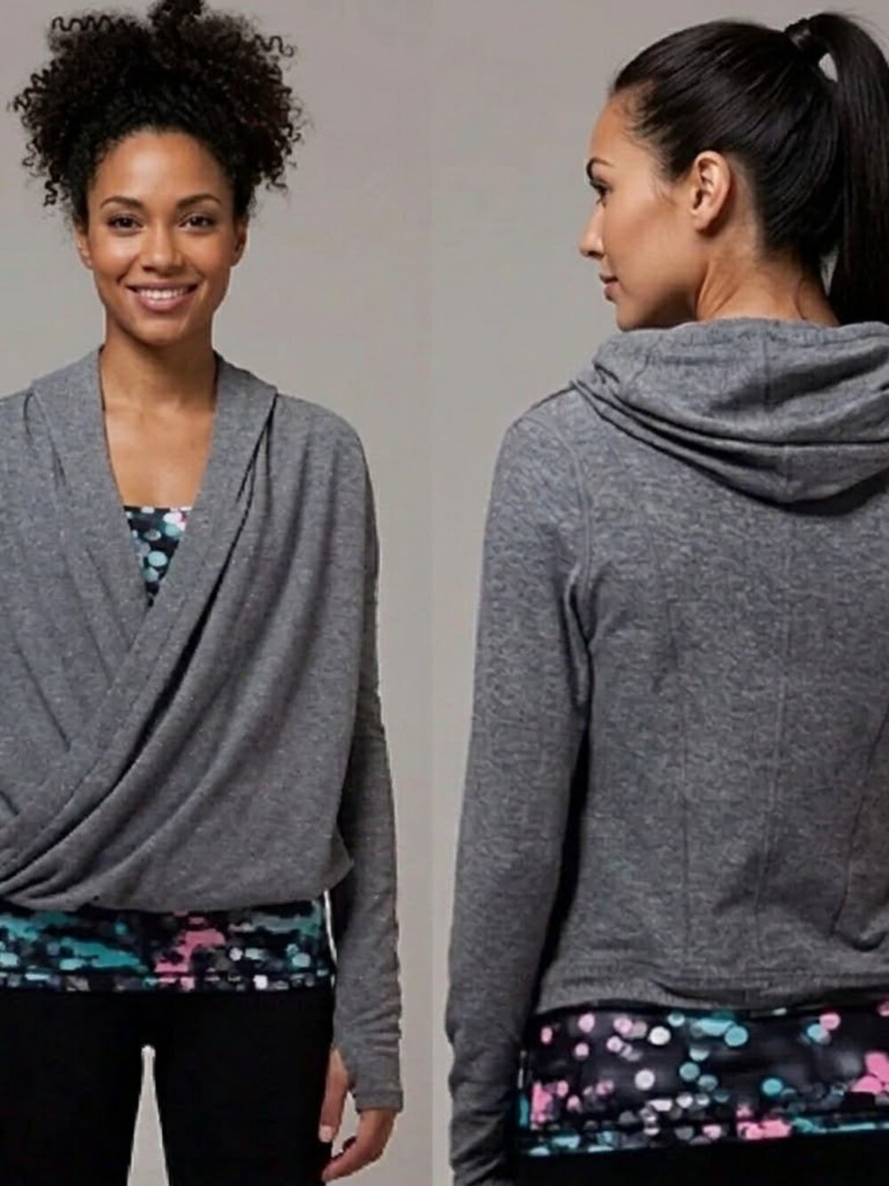 Ivivva Girl by Lululemon 🍋Four Count Shrug*Rulu grey thumbholes size 14 - Picture 2 of 8
